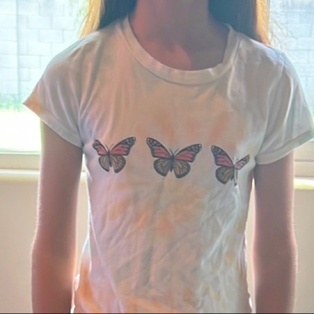 OccasionPastel tie die butterfly shirt for kids size